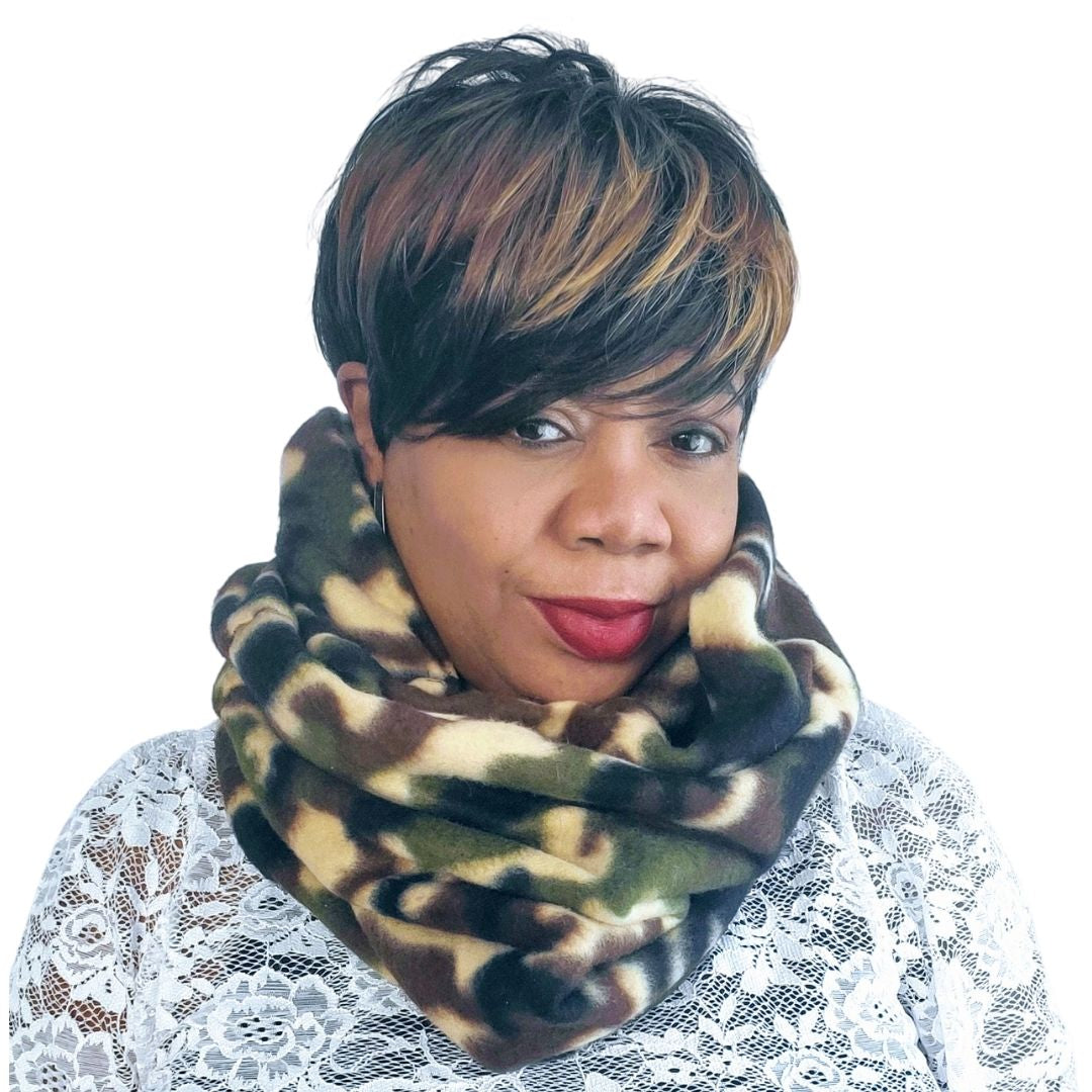 Camouflage Fleece Infinity Scarf